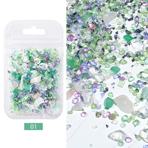 Toptan polarize ışık sihirli renkli cam boncuk taş tırnak mücevheri şekilli Rhinestone DIY Nail Art aksesuarları
