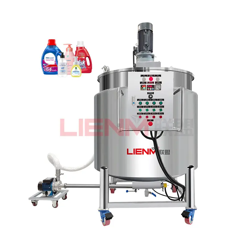 Mezclador de máquina para hacer jabón líquido de alta calidad de fábrica, máquina mezcladora de líquido de acero inoxidable con detergente líquido de 1000L