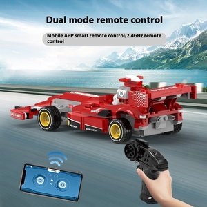 Serie di corse giocattolo elettronico Puzzle blocchi di costruzione di programmazione telecomandata in plastica a tema auto piccolo modello regalo di particelle - Product Image 3