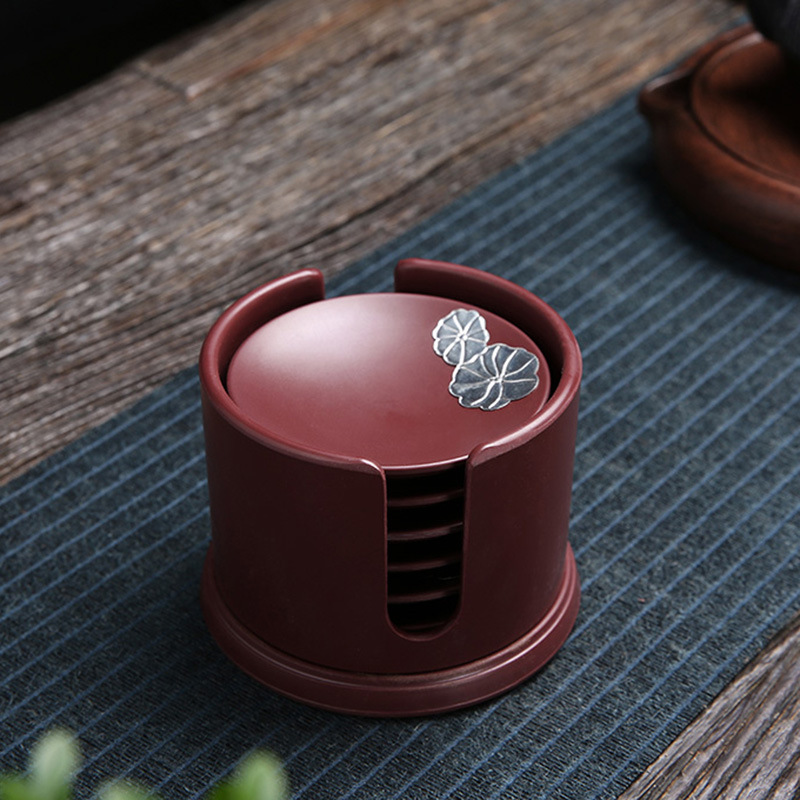 Bakelite rosewood-colored round (lotus leaf)