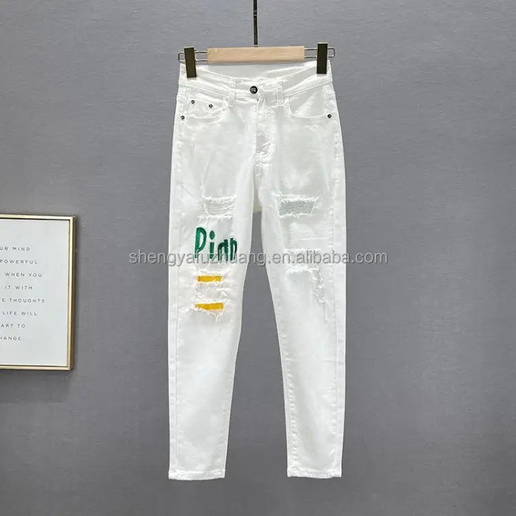 Latest Design Girl's Wear Denim Pants Good Quality Comfortable Denim Jeans Women's High Waist Jeans Elastic Jeans For Lady