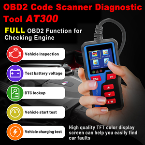 Nuevo escáner AT300 OBDII y EOBD lector de código herramienta de diagnóstico Obd2 con soporte para código de problemas OBD II