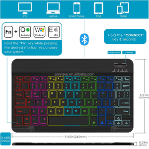 Para iPad 10th Generation Case con teclado 10,9 ''7 colores retroiluminado inalámbrico desmontable Folio Keyboard Cover con portalápices - Product Image 2
