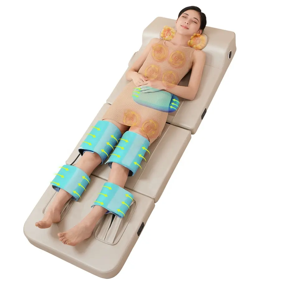 Colchão massageador de corpo inteiro, colchão shiatsu ajustável multifuncional