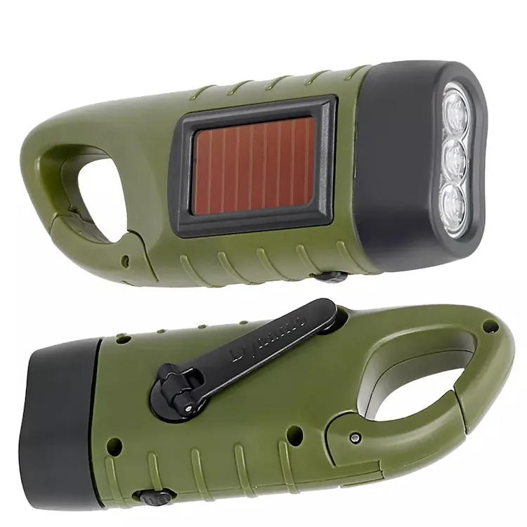 Linterna LED portátil de mano dinamo, linterna profesional de energía Solar para tienda de campaña al aire libre, Camping y montañismo