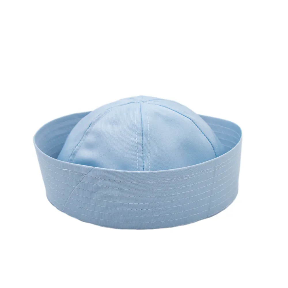 Chapeau de marin en polyester 100% bleu bébé personnalisé de style américain à la mode en gros