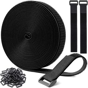 Reusable <strong>Hook</strong> and <strong>Loop</strong> Stretchable <strong>Elastic</strong> Adjustable Non slip Nylon <strong>Strap</strong> With Buckle - Product Image 1