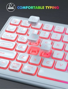 Juego de teclado y ratón inalámbricos retroiluminados RGB con estilo y ahorro de energía con 108 teclas y 2000 DPI para múltiples sistemas - Product Image 3