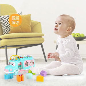 Montessori eğitim çok fonksiyonlu ahşap bloklar çekiç ve vurma için çocuk masası S için bulmaca ve müzikal oyuncaklar - Product Image 3