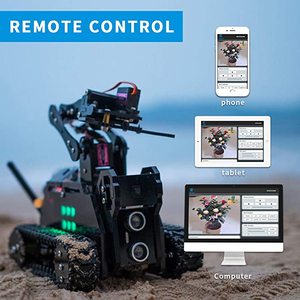 RaspTank WiFi Wireless Smart Robot Car Kit per raspa 3 modello B +/B/2B Robot cingolato con braccio robotico 4-DOF per Pi 3b - Product Image 3