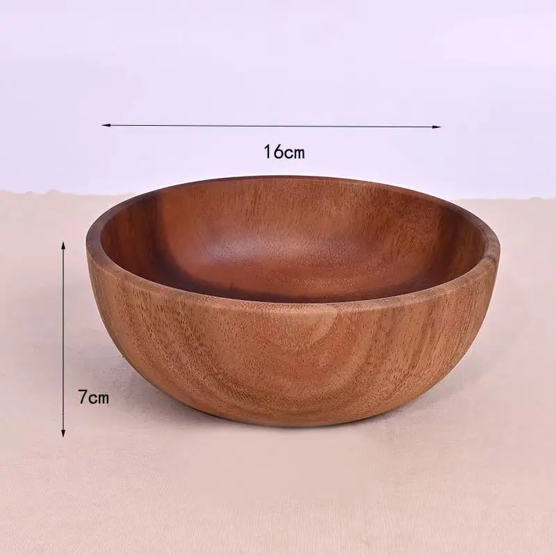 Custom food grade eco-friendly natural wooden bowl for salad, pasta, rice,fruits