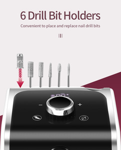 Taladro de uñas recargable-Motor turbo de 35000RPM y diseño ergonómico con control de velocidad personalizado + Función de interruptor de dirección automática