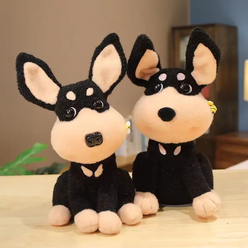 Juguetes de peluche eléctricos de perro de abeja amarillo negro de alta calidad Kawaii juguete de perro simulado ladrando y cantando cachorro regalo de Navidad para perro