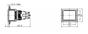 ELEWIND 22mm Rectangular Start <strong>Push</strong> <strong>Button</strong> <strong>Switch</strong>(PB223WJ-11D) - Product Image 6