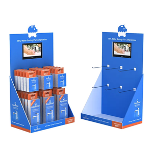 Exhibición de encimera de cartón personalizada con gancho de clavija Exhibición de encimera de gancho de papel corrugado de mesa