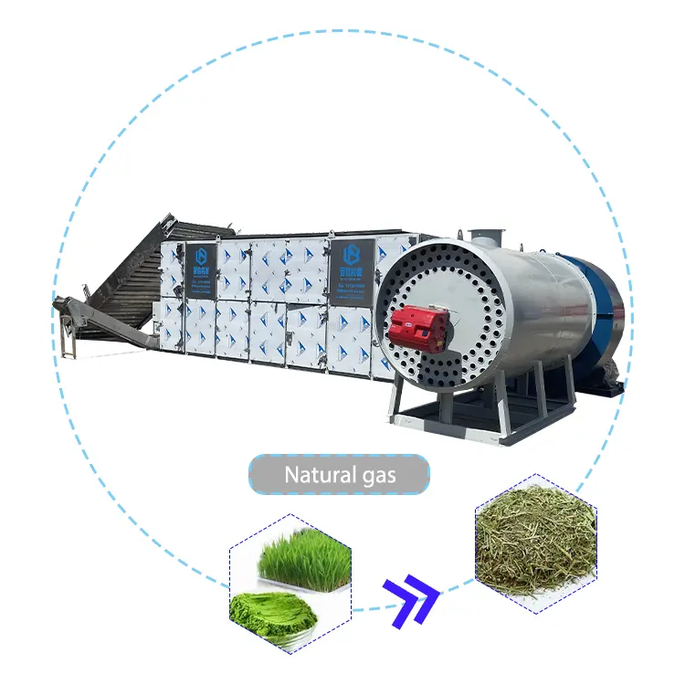 Déshydrateur électrique automatique au gaz naturel pour plantes fourragères machine à sécher l'herbe sèche