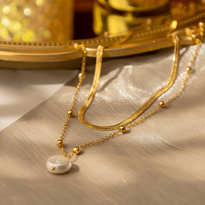 Retro Pearl Necklace, Simple and High-end Bean Clavicle <strong>Chain</strong>, Fashionable and Versatile Net <strong>Red</strong> Sweater <strong>Chain</strong>