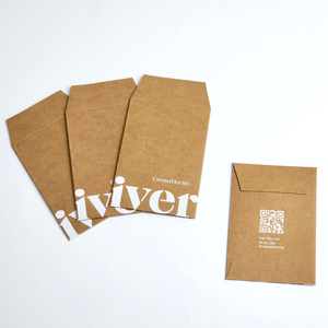Hete Verkoop <span class=keywords><strong>Custom</strong></span> Papier Kraft Bruine Gele Mini Munt Verpakking Envelop Met Witte Uv Logo Afdrukken - Product Image 1