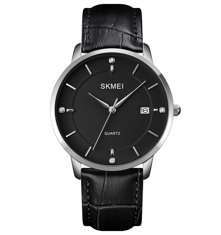 silver/black leather