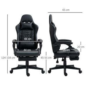 Ca anji giá rẻ tốt nhất Ngân Sách Faux Leather Xoay Gamer Recliner massage nhiệt Racing PC video chơi game ghế cho văn phòng nhà, màu đen - Product Image 6
