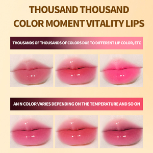 Bán buôn Vegan lâu dài Lip Balm 2 màu sắc hoa trang điểm nhiệt độ ma thuật Son môi thay đổi màu son môi - Product Image 5