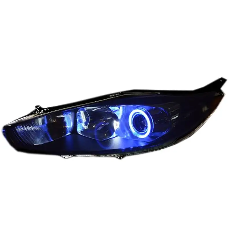 Faróis LED completos personalizados para Ford Fiesta 2009-2015 Bi-xenon Lente Do Projetor Lâmpadas Frontais Com DRL