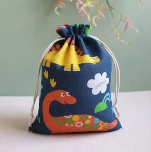 Wholesale Double <strong>String</strong> Cotton Drawstring <strong>Bags</strong> with Natural Cotton Canvas Featuring Animal Print <strong>Pattern</strong> - Product Image 5