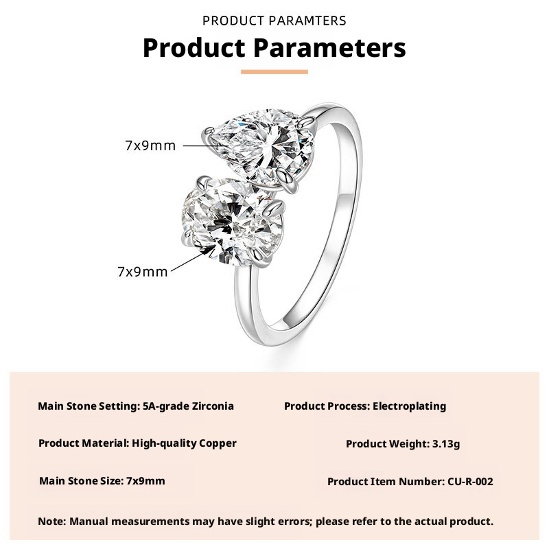 7*9mm Zircon-White Gold