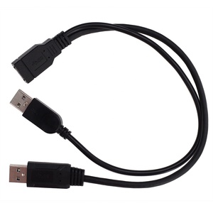 Black Color <strong>USB</strong> <strong>3.0</strong> Female to USB3.0/2.0 Dual Male Extra Power Data Cable Y <strong>Extension</strong> Cord for 2.5&quot; Mobile Hard Disk - Product Image 5