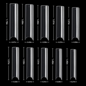 เคล็ดลับเล็บสั้นแบบฝรั่งเศสยาวตรงเรียว XL XXL XXXL 3XL ไม่มีเคล็ดลับการทำเล็บที่ไม่ใช่เส้นโค้ง - Product Image 6
