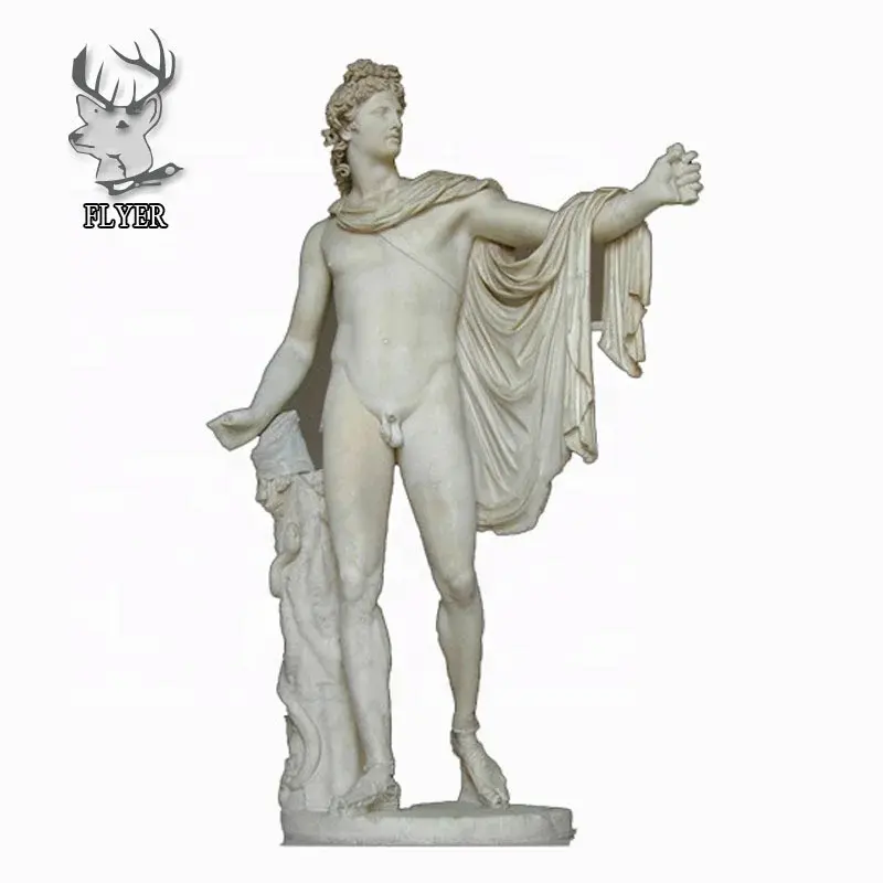 Estátua de David em mármore branco para venda, estátua de homem nu famosa ocidental