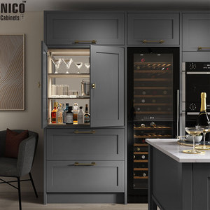 Nicocabinet tủ bếp hiện đại phong cách hiện đại Shaker khung hẹp hơn xu hướng dẫn Marlow bão grey rắn Laminate đá cẩm thạch - Product Image 2