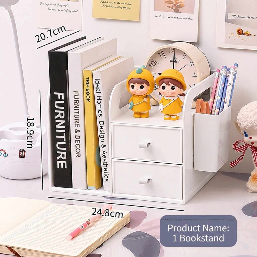 Simple white: desktop drawer box-1 bookshelf