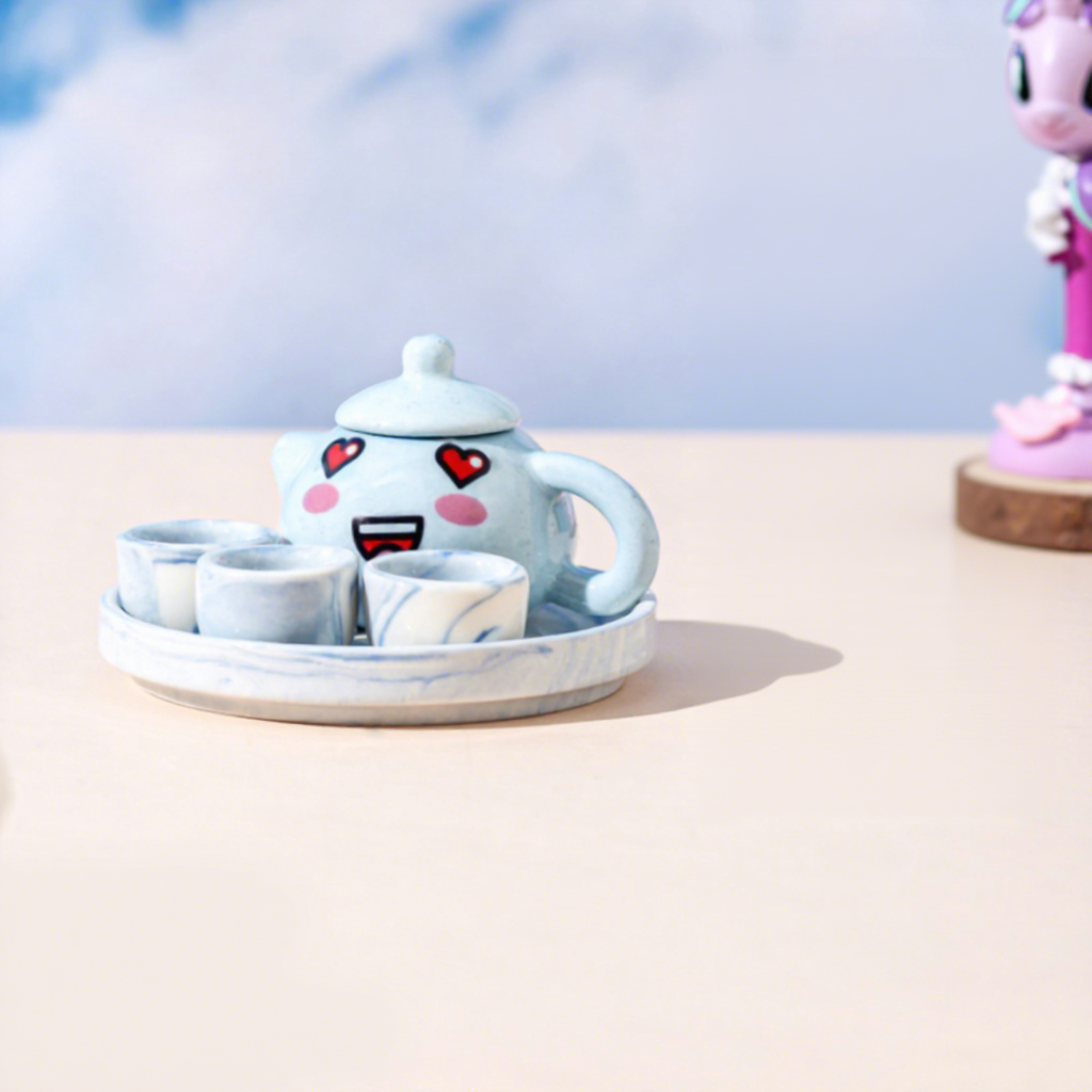 Pink blue-diy xishi tea tray gift box