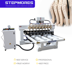 Máquina CNC rotativa de 8 husillos, enrutador CNC, máquina de tallado de madera de husillo rotativo múltiple CNC para negocios de madera redonda - Product Image 1