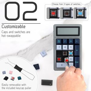 Teclado mecánico numérico Universal DENTEN calculadora 17 teclas Mini teclado numérico 5,0 USB inalámbrico para ordenador portátil de escritorio PC
