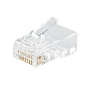 工厂供应UTP FTP CAT5E CAT6 CAT7 RJ11 RJ45连接器4P4C 6P4C 8P8C镀金插头 - Product Image 1
