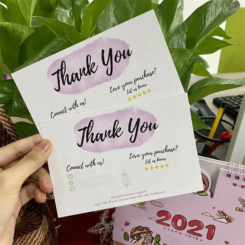 Papel colorido personalizado graças você cartões, cartões de papel personalizados, cartões de visita