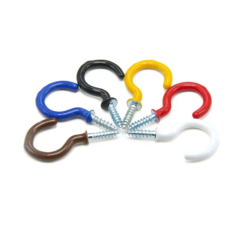 2021 hot selling white vinyl coated cup hook with shoulder