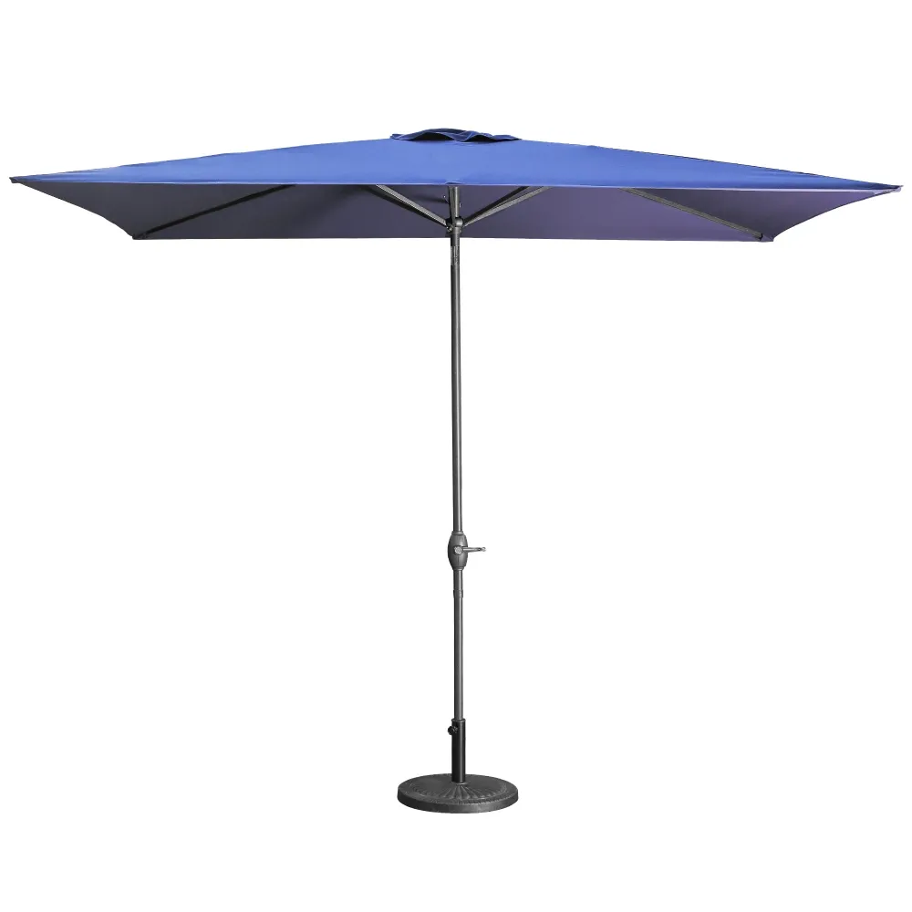 مظلة كبيرة زرقاء في الهواء الطلق 10 قدم مظلة فناء مستطيلة للشاطئ حديقة خارج الحماية من أشعة الشمس