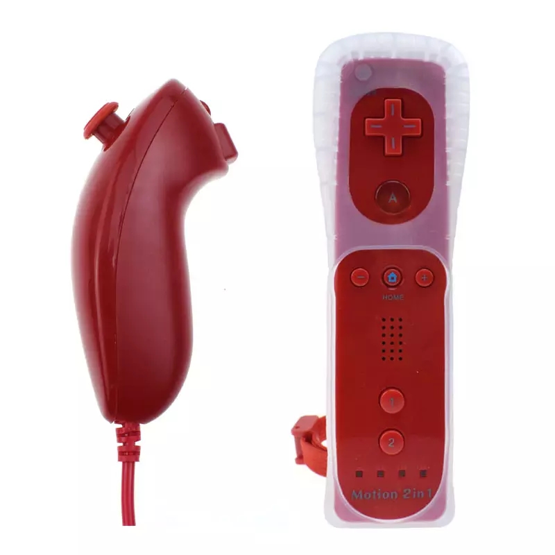Nunchuk télécommande rouge avec Motion Plus SANS BOÎTE
