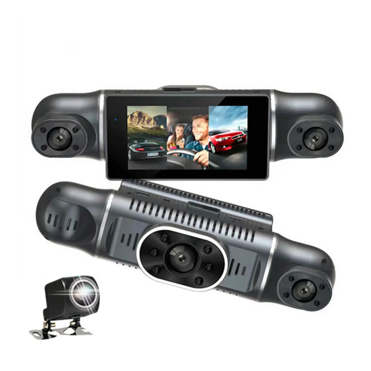 Nouveau 3 pouces 4 caméra Full HD 1080p + 1080p + 1080p + 1080P voiture Dvr IR double objectif Dash Cam Wifi 4 canaux Parking Guard voiture boîte noire