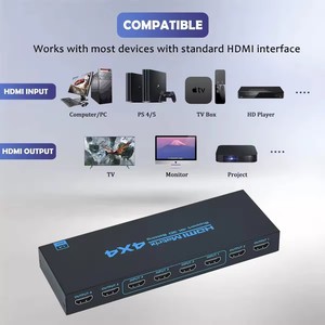 4K <strong>HDMI</strong> <strong>Matrix</strong> 4x4 <strong>4</strong> in <strong>4</strong> Out HDMI1.<strong>4</strong> Switch Splitter Box with Remote Support 4K 3D Seccing - Product Image 2