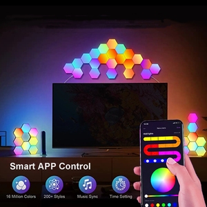 RGB LED Hexagon Night Light for Modern Smart Home <strong>USB</strong> Powered APP <strong>Control</strong> for <strong>Computer</strong> <strong>Game</strong> Room Bedroom Bedside Decorations - Product Image 1