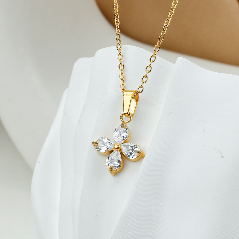Flower necklace-Gold