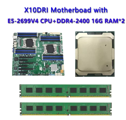 X10DRI + E5-2699V4 CPU x2Pcs