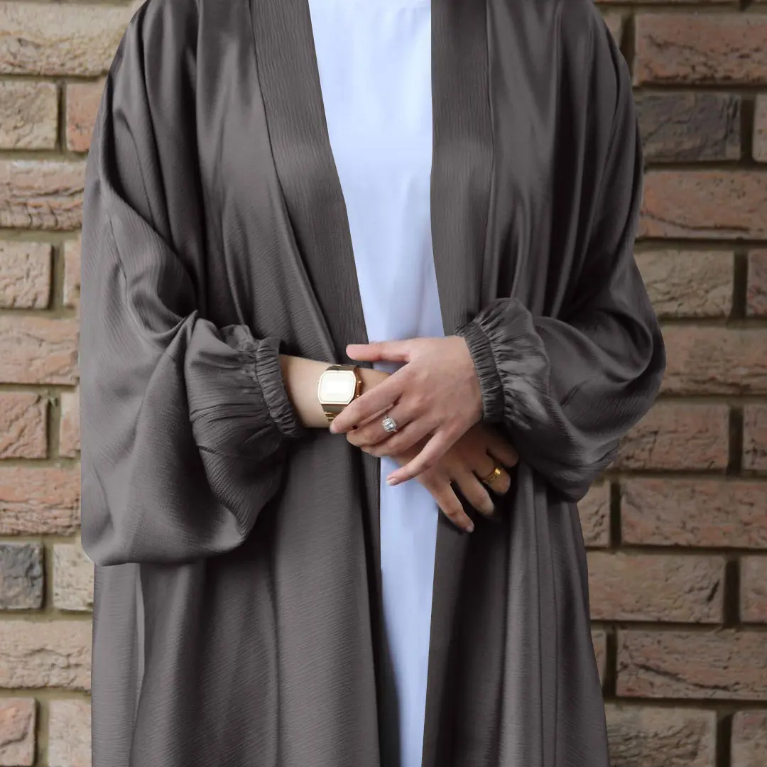 Abaya-ropa islámica para mujeres musulmanas, Vestido largo de satén, étnico, abierto, nueva