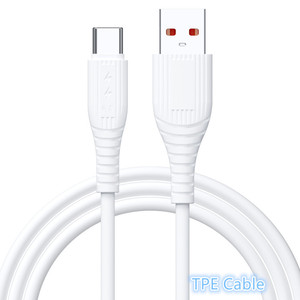 A2T 3A Schnell ladegerät Typ C USB-Kabel 1M Soft TPE Silikon ladegerät Urus für Telefon <span class=keywords><strong>computer</strong></span> und Kopfhörer