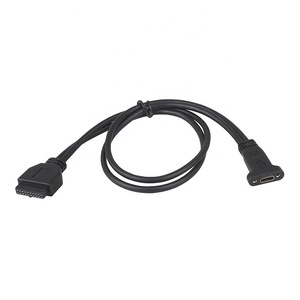 USB 3.1タイプC-IDC20P女性ヘッダーケーブル0.5m PVCジャック急速充電3AコンピュータPC用ケースバックパネル拡張
