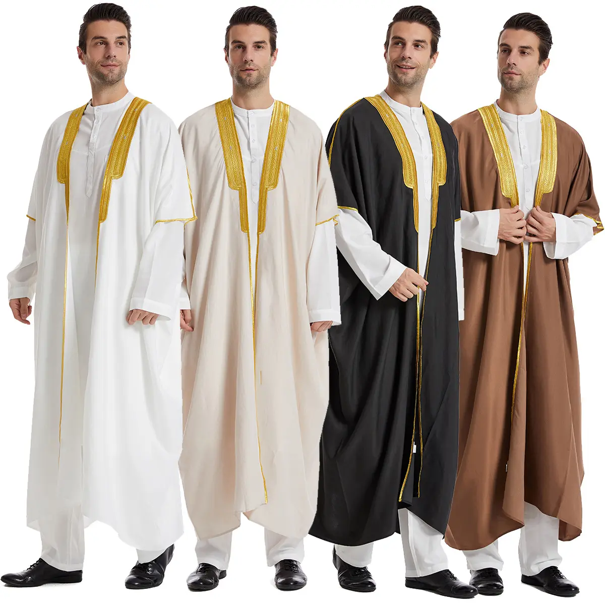 Moyen-Orient Arabie Saoudite Royal Bisht Abaya Robes Hommes thobes Musulman Dubai Pusht Abaya pour hommes cape Robe